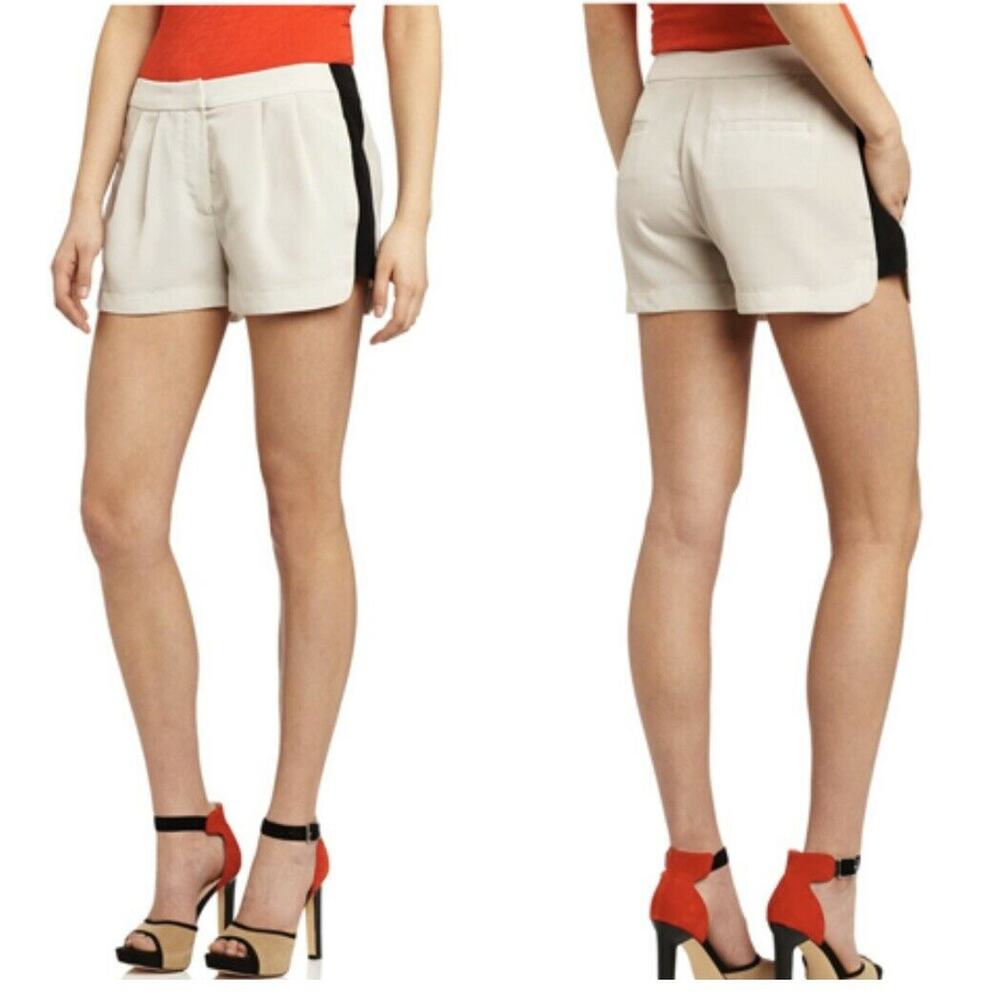 BCBGeneration Side Racer Stripe Shorts Grey Beige Black 4 Small